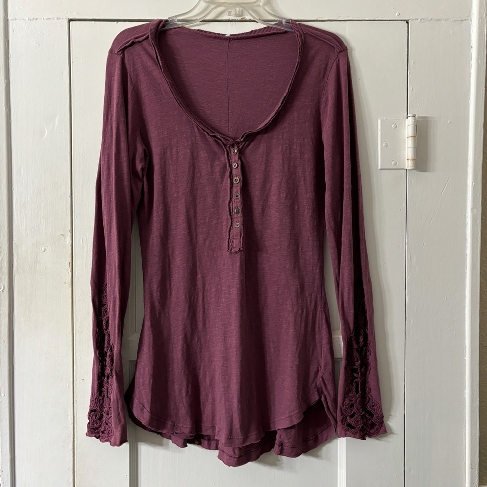 Free People Embroiled Sleeve Henley - Picture 13 of 16
